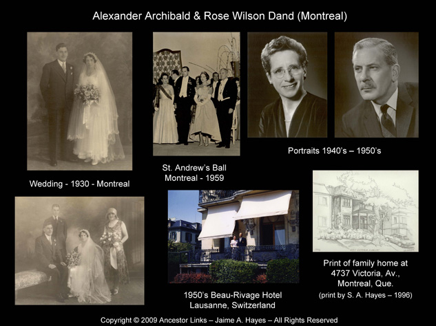 Alexander Archibald & Rose Wilson Dand - Montreal