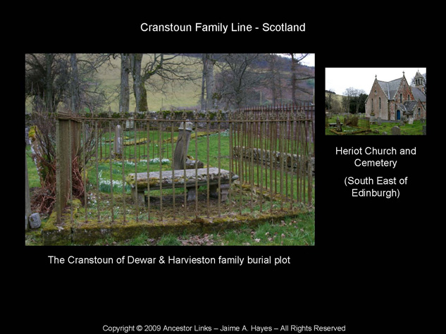 Cranstoun Family Line - Heriot Church & Cemetery