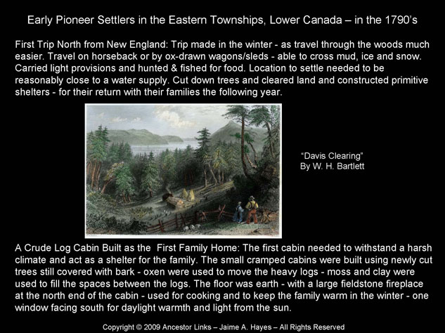 Early Settlers - Lower Canada