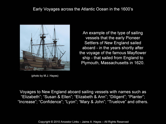 Early Voyages to New England - Names of Ships
