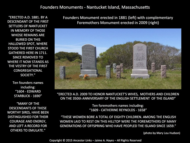 Founders Monuments - Nantucket Island