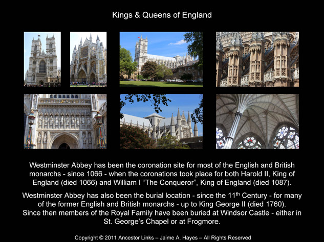 Kings & Queens of England - Westminster Abbey