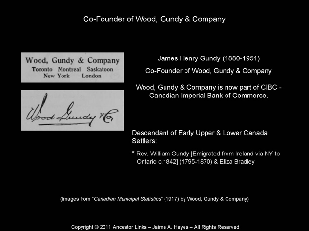 James Henry Gundy - Co-Founder of Wood, Gundy & Company