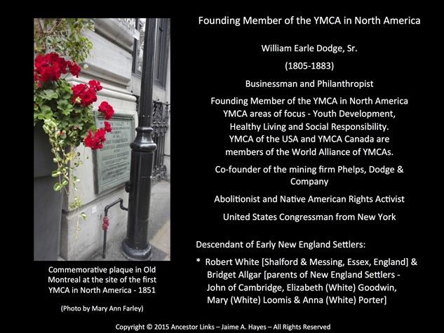 William Earle Dodge - Founding Member of the YMCA in North America