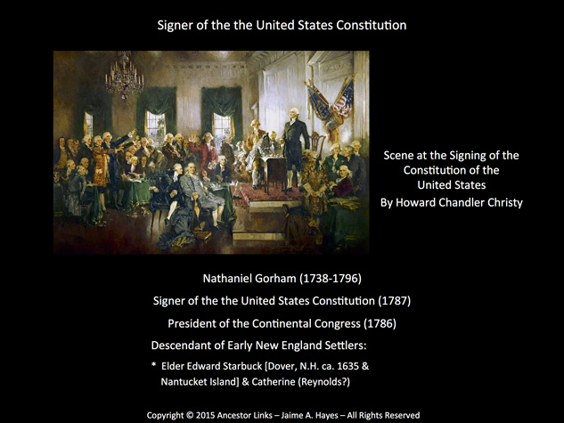 Nathaniel Gorham - Signer of the the US Constitution