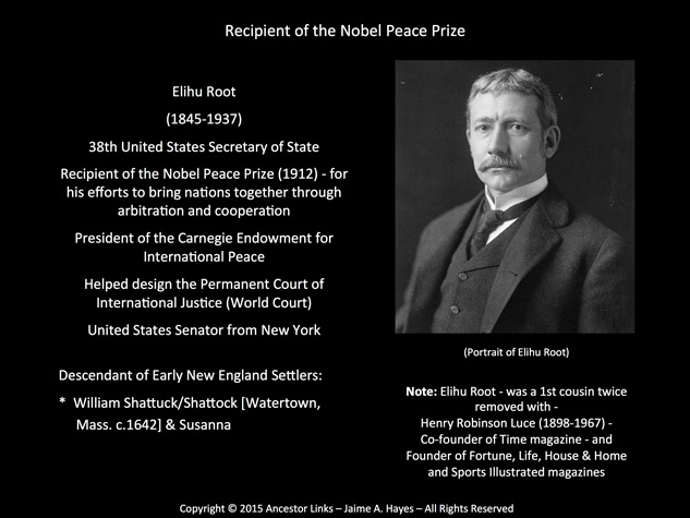 Elihu Root - Recipient of the Nobel Peace Prize