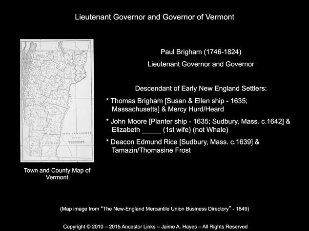 Paul Brigham - Governor of Vermont