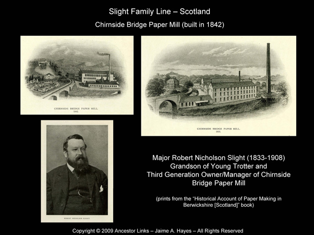 Major Robert Nicholson Slight - Chirnside Bridge Paper Mill