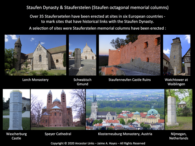 Staufen Dynasty & Stauferstelen (Staufen octagonal memorial columns)