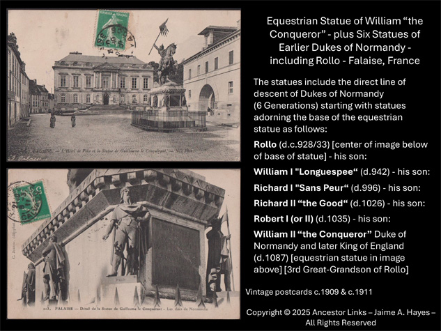 Statues Dukes of Normandy - Falaise, France