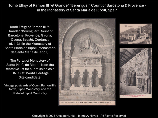 Tomb Effigy of Ramon III Count of Barcelona - Ripoll
          Monastery, Spain