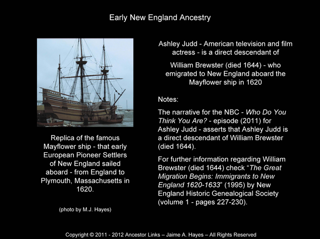 William Brewster - Mayflower ship 1620